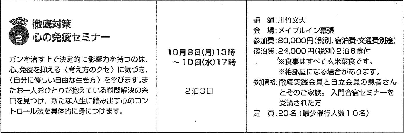 お知らせ | ガンの自助療法